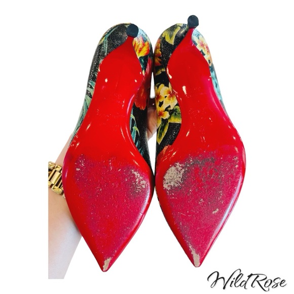 Christian Louboutin Pigalle Follies 55 Calf Hawaii Pointed Toe Heels SZ 35.5 - Picture 12 of 16